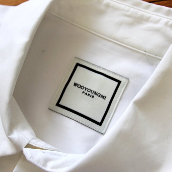 BNWT AW24 WOOYOUNGMI POPLIN BACK LOGO SHIRT 50 - Picture 9 of 15